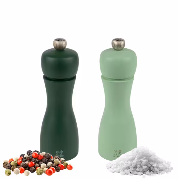 (6 sztuk) PEUGEOT | TAHITI WASSER – młynki do soli i do pieprzu – drewno – zielony – wysokość: 150 mm