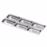 (6 Stück) Edelstahl-Behälter GN 1/1 - Höhe: 100mm