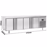 Bakkerij koelwerkbank PREMIUM PLUS - 2752x800mm - 850 liter - met 4 deuren