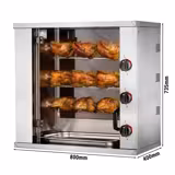Electric Chicken Rotisserie Oven Mini- - 6.6kW - with 3 Skewers for up to up to 9 chickens