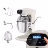 Impastatrice planetaria - 12 litri - 880 Watt - con display, illuminazione e 3 accessori per mescolare - Avorio chiaro