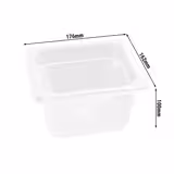 (6 stuks) Polycarbonaat GN-bak GN 1/6 - transparant - 1,5 liter - Diepte: 100mm