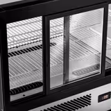 Stolní chladicí vitrína Amba - obslužná - 120 l - 696 mm - dvojité zasklení - 2 posuvné skleněné dveře - přední sklo kulaté