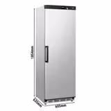 Voorraad Vrieskast RVS PREMIUM - 400l - met 1-deurs dichte deur & 4 roosters - binnenzijde kunststof