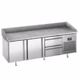 Commercial Pizza Prep Counter - Granite Top PREMIUM PLUS - 1980x700mm - with 2 doors & 2 drawers
