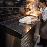 Commercial Pizza Prep Counter - Granite Top PREMIUM - 2025x800mm - with 2 doors & 7 drawers