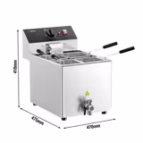 Electric Fierbător de paste profesional - de banc - 8 litri - 3,25 kW - cu robinet de scurgere - incl. 4 coșuri