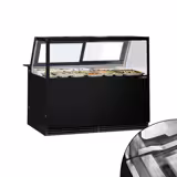 Csemegepult - 1500x1048 mm - 420 liter - ventilációs - egyenes frontüveges - dupla üvegezés - fekete