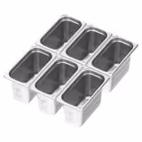 (6 pieces) - Stainless steel GN container 1/3 - perforated - height 200 mm