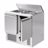 Commercial Saladette Counter ECO - 903mm - 240L - 2 doors - open top for 2 x GN 1/1 & 3 x GN 1/6 & stainless steel hinged lid
