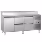 Saladette ECO - 1795x700mm - met 1-deurs & 4 laden - opzet 8x GN 1/3 - incl. rooster, rvs rails