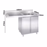 Bulaşık makinesi bölmeli dolaplı yıkama tezgahı - 1400x600mm  - 1 Sağ Evyeli