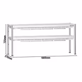 Mostek grzewczy PREMIUM na podczerwień z 2 promiennikami ceramicznymi - 1800x370mm - 2x 1,4kW - 2 podgrzewane poziomy - regulowana wysokość