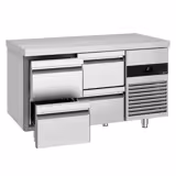 Commercial Counter Fridge PREMIUM - 1400x700mm - with 4 drawers - capacity 281 litres