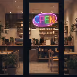 LED Leuchtschild - OPEN – dimmbar - Rosa - Bunt