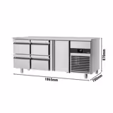 Tavolo refrigerato PREMIUM - 1865x700 mm - con 1 porta e 4 cassetti
