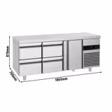 Commercial Counter Fridge PREMIUM - 1865x700mm - with 1 door - 4 drawers - capacity 474 litres