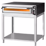 Four à pizza PROFESSIONNEL électrique Haute puissance - Sole en pierre réfractaire - 1 x 9 pizzas Ø34cm - 400V - incl. Support
