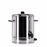 Commercial Manual Fill Hot Water Urn - 21L - 3kW - Adjustable Thermostat 30–110°C - Stainless Steel - with Dispensing Tap - Ideal for Mulled Wine