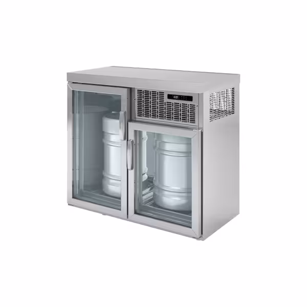 Refroidisseur de fûts - 2x50L fûts - 1100x600mm - avec 2 portes vitrées