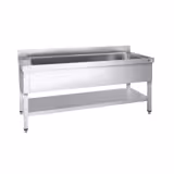 Kastrulldiskbänk Med bottenplatta 1,8 m – 1 kar L 160 x B 50 x T 35 cm