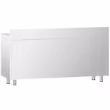 Inox (AISI 304) Radni stol zatvoreni PREMIUM - 2000 x 600 x 970 mm - s kliznim vratima, 3 ladica, vrata s podignutim zadnjim rubom