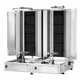 Električni aparat za kebab/gyros - 4+4 plamenika - maks. 120 kg - uklj. 2 krilna vrata
