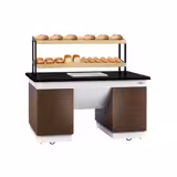 Bakery Display Counter DUBLIN - 1600mm - with 2 shelves - on castors - black granite worktop