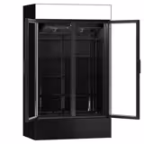 (2 adet) Cam Kapılı İçecek Dolabı - 2400mm - 2400L - çerçevesiz cam kapı - 4 Cam Kapılı + ışıklı reklam paneli + LED aydınlatmalı - Siyah