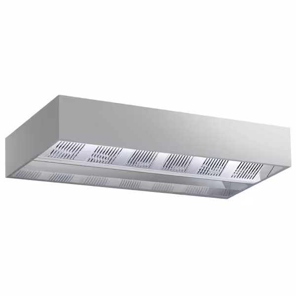 Commercial Extraction Canopy - Ceiling-Suspended - 3600mm - without Motor (for External Fan) - with Grease Filters - Induction Series