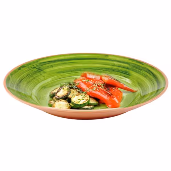 (6 pcs) Serving Tray - LA VIDA - Melamine - Ø405mm - Height: 55mm - Green