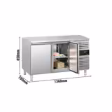 Bancada frigorífica ECO - 1360x700mm - 282L - 2 portas - GN 1/1 - -22 a -18°C