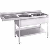 Lavello con vano lavastoviglie PREMIUM - 2000x600mm - con 2 vasche destra