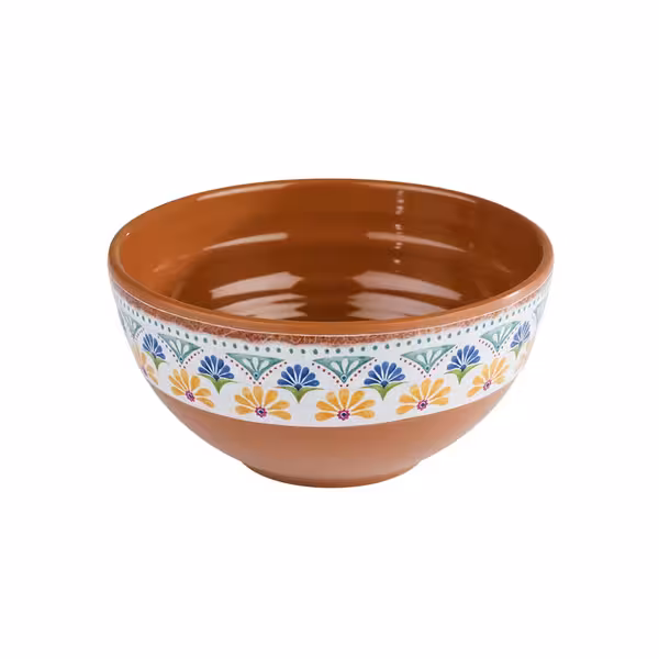 (6 pz) Ciotola - ARABESQUE - in Melamina - 0,80L - quadra - 155x155x80mm - impilabile / lavabile in lavastoviglie - Terracotta/Blu