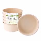 (60 pieces) Reusable Takeaway Bowl 1L Ø185mm – Cream White - Bio-Compound - BPA-Free
