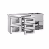 Bira tezgahı PREMIUM - 1950x700mm - 2 Becken Sağ & 5 Cam Çekmece