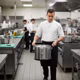 Contenitore termico per alimenti in acciaio inox - 20,0 L - altezza 360mm - base antiscivolo in gomma