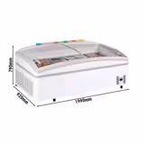 Szupermarket fagyasztó - 1990x920 mm - 470 liter - üveg tolótető