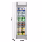 Frigorífico para bebidas - 347 litros - com 1 porta de vidro e espaço para publicidade