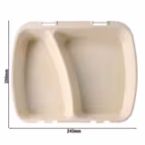 (60 szt.) Pojemnik wielorazowy na wynos 2‑komorowy - 1.05L - Bio-Compound - 245x200x45mm - Kremowy - HP4 - Możliwość sztaplowania