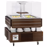 Banco per Buffet | Buffet freddo per insalate DUBLIN - 1600 mm - con alzata in vetro dritta - per 4x GN 1/1