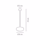 (4 ks) Stolní lampa - NISSRIN - nabíjecí - IP54 - stmívatelná ve 3 krocích - Ø 80 mm - černá