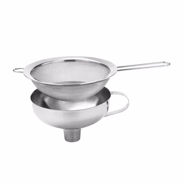 iSi | Funnel with Sieve – 2-Piece Set – Stainless Steel