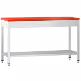 Edelstahl Arbeitstisch PREMIUM - 1800x700mm - mit Grundboden - inkl. Schneideplatte Rot