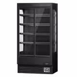 Supermarket-Zidna rashladna vitrina - 1002 mm - 440 l - s 2 dvostruko ostakljenim krilnim vratima & 4 policama - crna