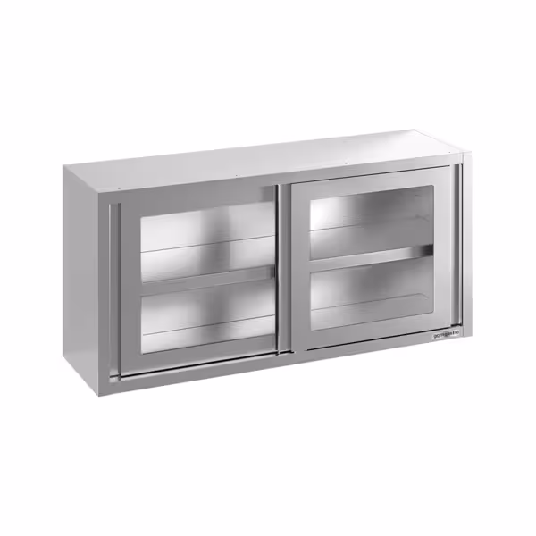 کابینت دیواری استیل - 1000*400 میلیمتر - درب کشویی شیشه ای - 650 میلیمتر ارتفاع