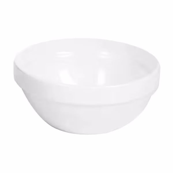 (6 db) Tál - FRIENDLY - PET - 1,8 l - kerek - Ø 200 mm x 90 mm - stapelbar, bruchsicher, nem mikrohullámú sütőbe való - fehér