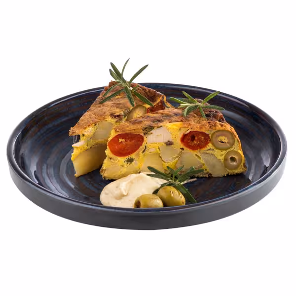 (6 pcs) LOOPS | Plate - flat - Melamine - Ø230mm - Blue/Grey