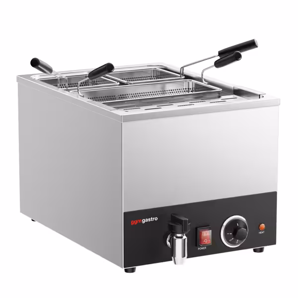 Elektrische pastakoker - 25 liter - 3,20kW - met aftapkraan - incl. 3 manden - tafelmodel