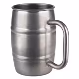 (6 db) Bögre - SÖRBÜGŐ - 500ml - Ezüst - fogantyúval